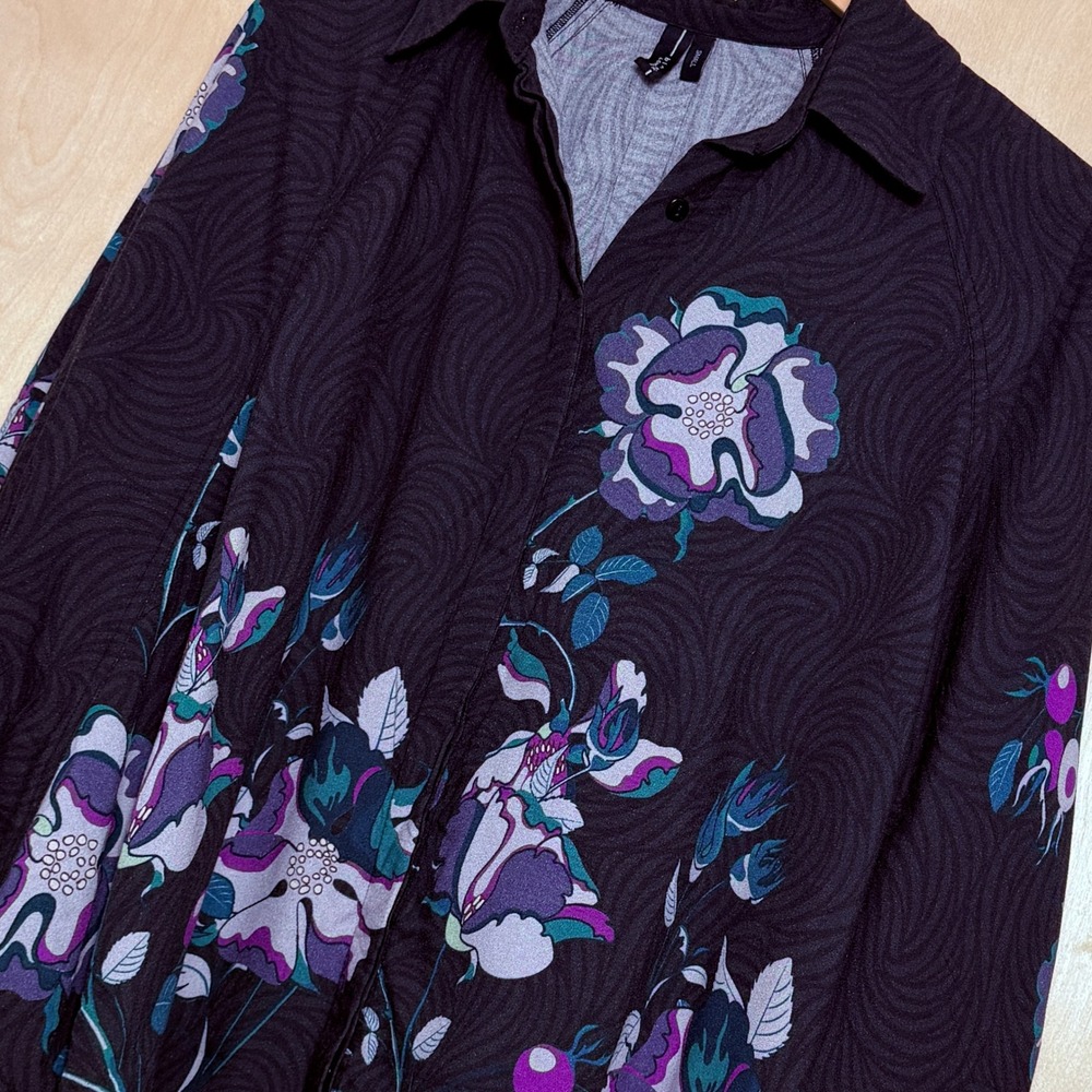 Anthropologie Bl-nk London Small Floral Dolman Button Down Shirt Top Blouse